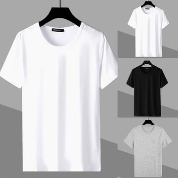 Fashion Men Pure Round Neck Solid Short Sleeve Shirts Casual Slim Fit T Shirt Tee Top Sports Trends Newd Male Clothings